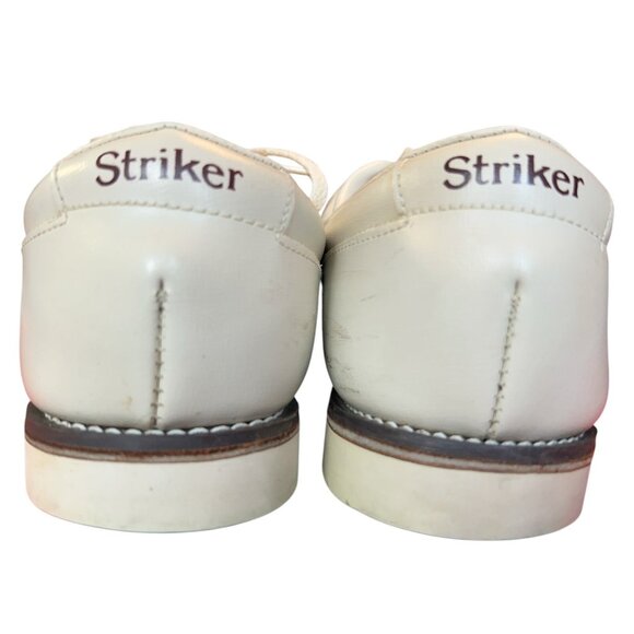Vintage Striker Beige Split Toe Bowling Shoes Mens Size 10 Rockabilly Steampunk - Picture 9 of 15